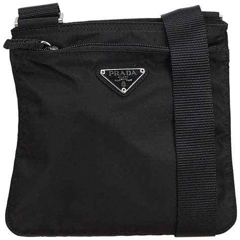 prada classic nylon crossbody/messenger bag in black|prada crossbody bag price.